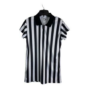 Murray Unisex Shirt Adult Size Medium  Black Striped Soccer Ref Halloween Zip